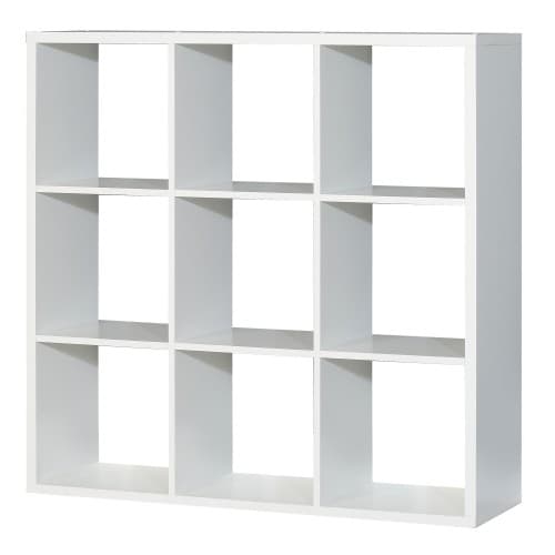 Mabon Wooden Bookcase With 9 Open Cubes In Matt White_2