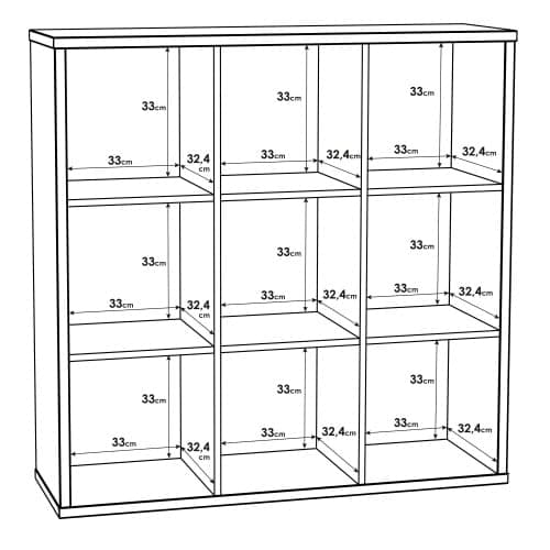 Mabon Wooden Bookcase With 9 Open Cubes In Sand Oak_4