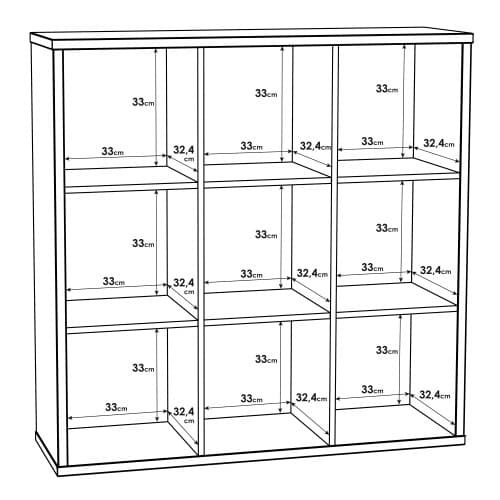 Mabon Wooden Bookcase With 9 Open Cubes In Sonoma Oak_4