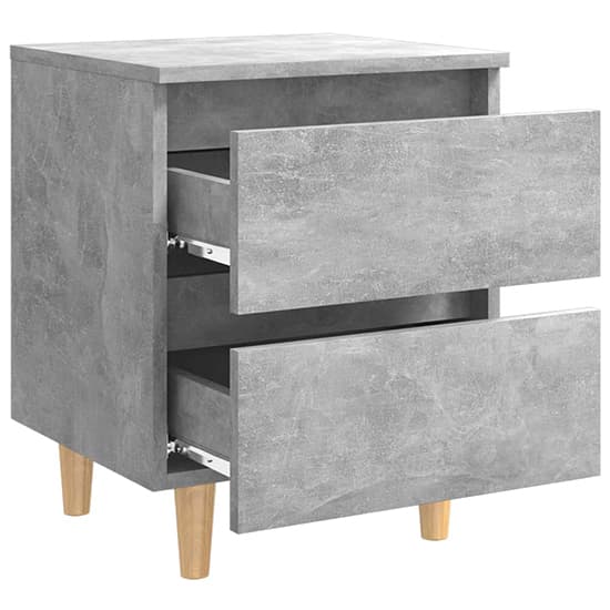 Macaw Wooden Bedside Cabinet With 2 Drawers In Concrete Effect_3