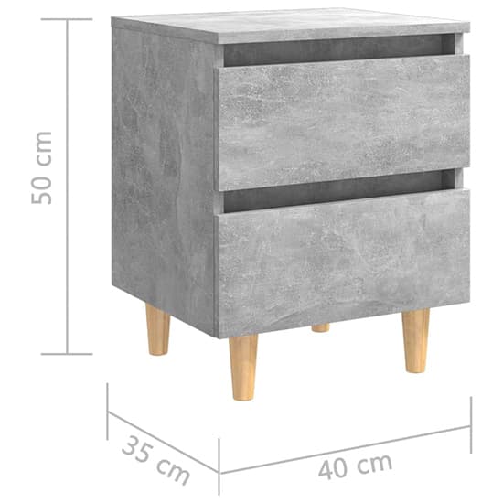Macaw Wooden Bedside Cabinet With 2 Drawers In Concrete Effect_5