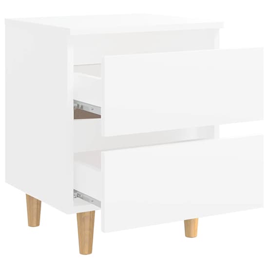 Macaw Wooden Bedside Cabinet With 2 Drawers In White_3