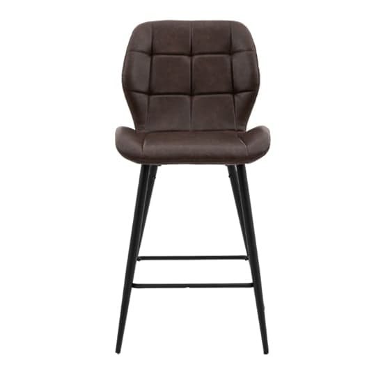 Macerata Brown Faux Leather Bar Stools In Pair_3