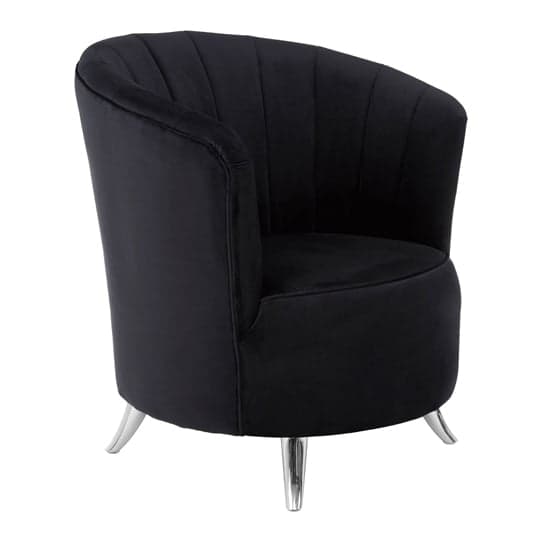 Grumium Upholstered Velvet Tub Chair In Black_2
