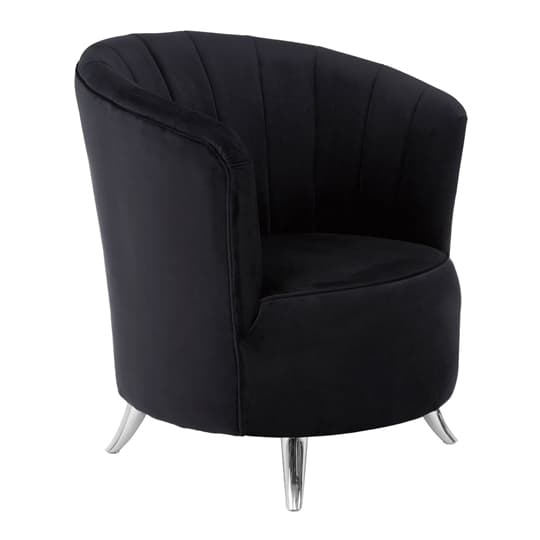 Grumium Upholstered Velvet Tub Chair In Black Furniture in Fashion