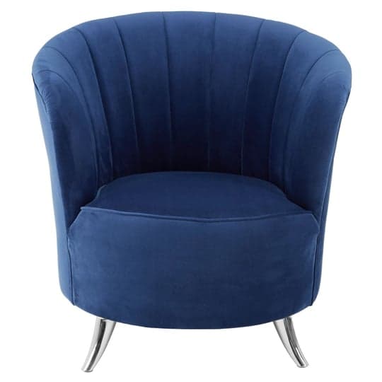 Grumium Upholstered Velvet Tub Chair In Blue_2