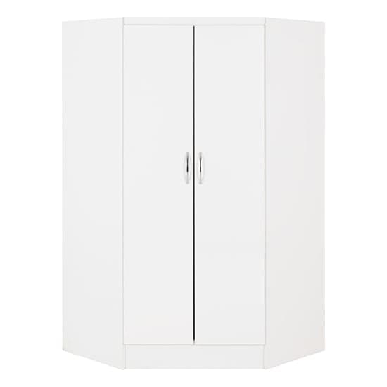 Mack Corner High Gloss Wardrobe With 2 Doors In White_2