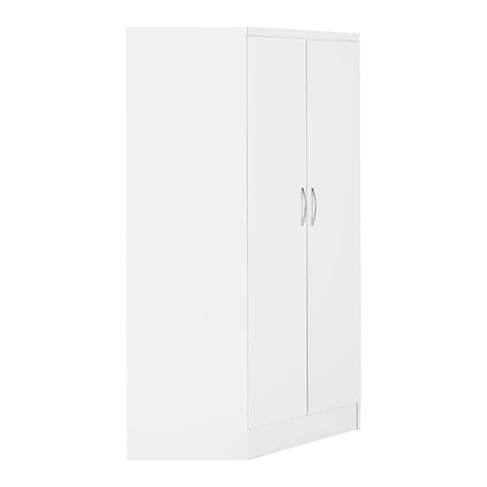 Mack Corner High Gloss Wardrobe With 2 Doors In White_4