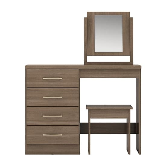 Mack Dressing Table Set With 4 Drawers In Rustic Oak Effect_2