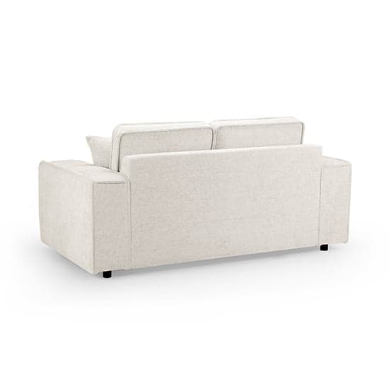 Mack Fabric 2 Seater Sofa In Cream With Black Wooden Feets_2