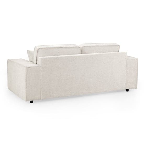 Mack Fabric 3 Seater Sofa In Cream With Black Wooden Feets_2