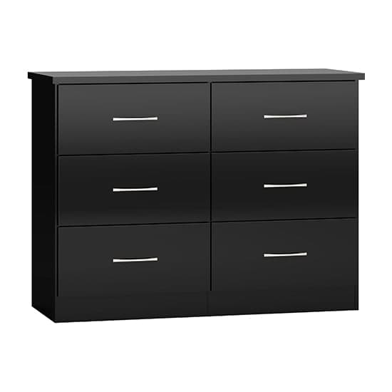 Mack High Gloss Chest Of 6 Drawers In Black_1