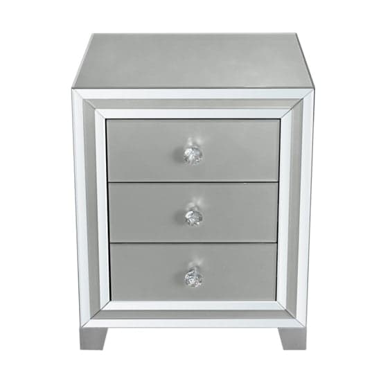 Mack Mirrored Bedside Cabinet With 3 Drawers In Grey_2