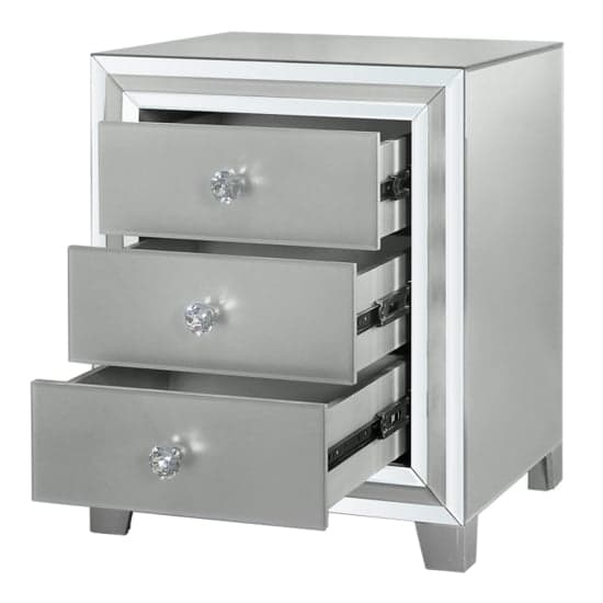 Mack Mirrored Bedside Cabinet With 3 Drawers In Grey_3