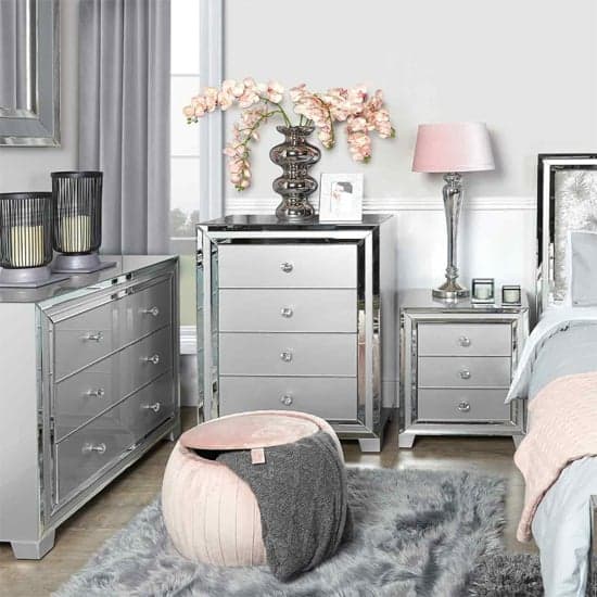Mack Mirrored Bedside Cabinet With 3 Drawers In Grey_6
