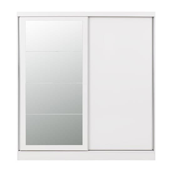 Mack Mirrored High Gloss Sliding Wardrobe With 2 Doors In White_3