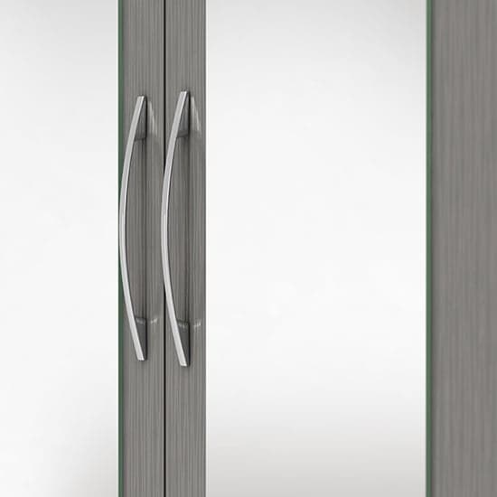 Mack Mirrored Wardrobe With 4 Doors 2 Drawers In 3D Effect Grey_5