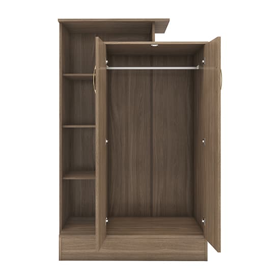 Mack Wardrobe With 2 Doors And Open Shelf In Rustic Oak Effect_3