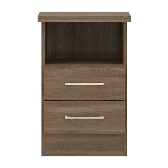 Mack Wooden Bedside Cabinet With 2 Drawers In Rustic Oak Effect_2