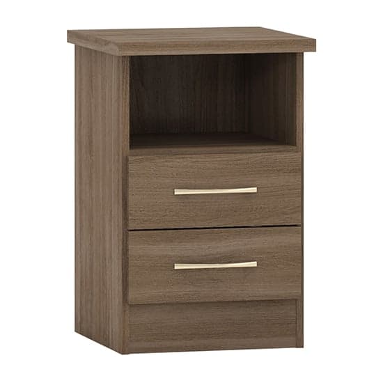 Mack Wooden Bedside Cabinet With 2 Drawers In Rustic Oak Effect_1