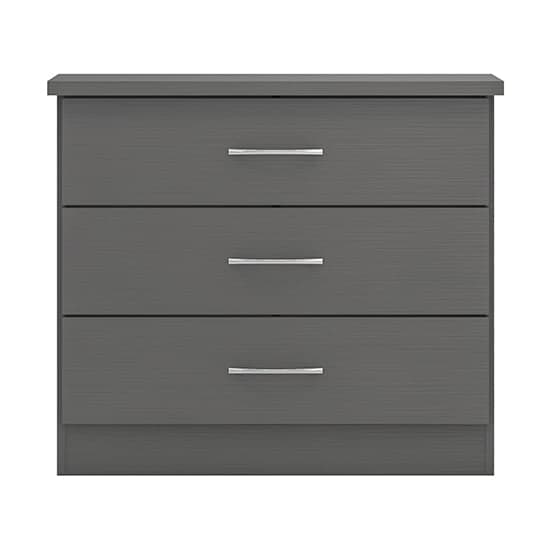 Mack Wooden Chest Of 3 Drawers In 3D Effect Grey_2