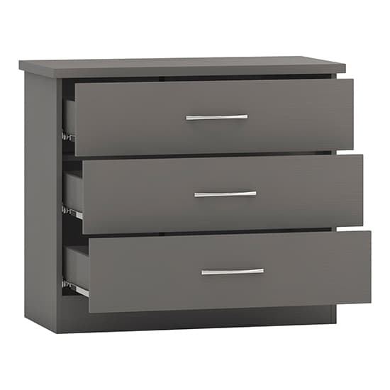 Mack Wooden Chest Of 3 Drawers In 3D Effect Grey_3