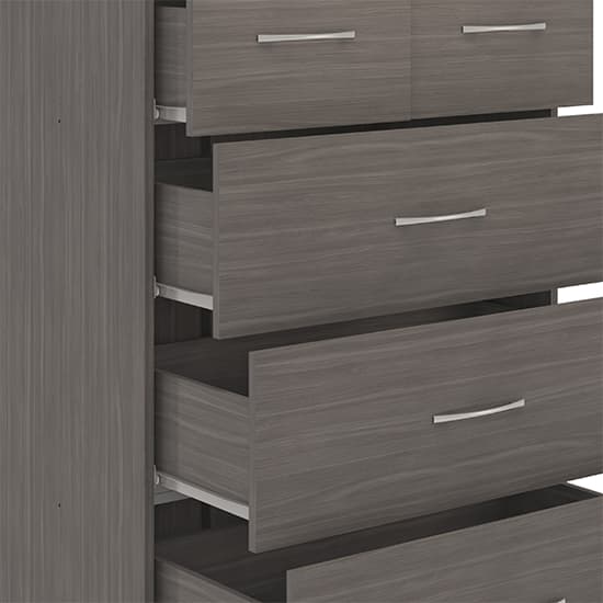 Mack Wooden Chest Of 5 Drawers In Black Wood Grain_4