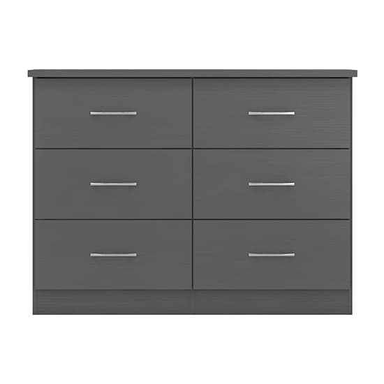 Mack Wooden Chest Of 6 Drawers In 3D Effect Grey_2