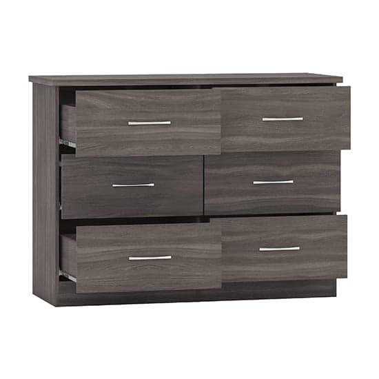 Mack Wooden Chest Of 6 Drawers In Black Wood Grain_3