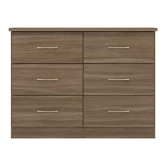 Mack Wooden Chest Of 6 Drawers In Rustic Oak Effect_2