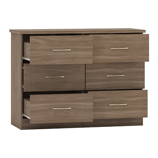 Mack Wooden Chest Of 6 Drawers In Rustic Oak Effect_3