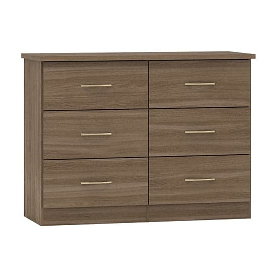 Mack Wooden Chest Of 6 Drawers In Rustic Oak Effect_1