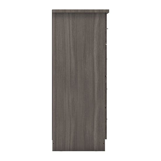 Mack Wooden Sideboard With 1 Door 5 Drawers In Black Wood Grain_4