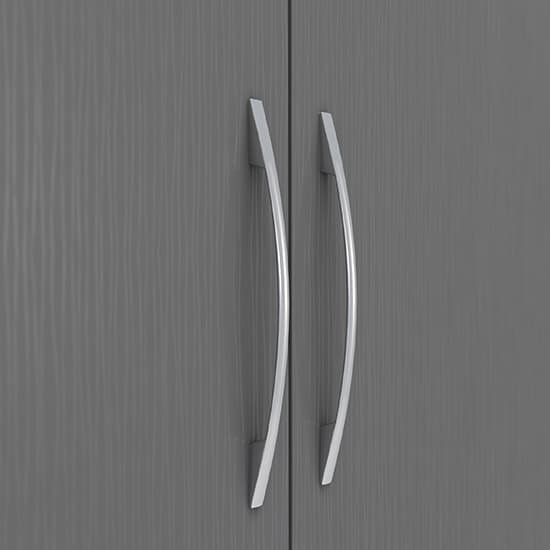 Mack Wooden Wardrobe With 2 Doors 1 Drawer In 3D Effect Grey_4