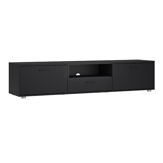 Macomb Large Wooden TV Stand With 2 Door 1 Drawer In Black_4