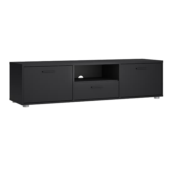 Macomb Small Wooden TV Stand With 2 Door 1 Drawer In Black_4