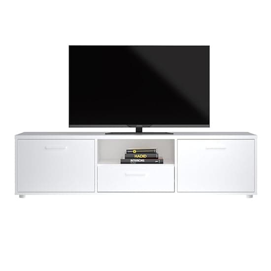 Macomb Small Wooden TV Stand With 2 Door 1 Drawer In White_2