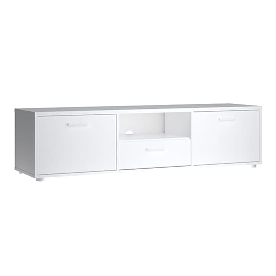 Macomb Small Wooden TV Stand With 2 Door 1 Drawer In White_4