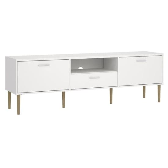 Macomb Wooden TV Stand With 2 Doors 1 Drawer In White_2