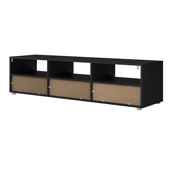 Macomb Wooden TV Stand With 6 Shelves In Black_5