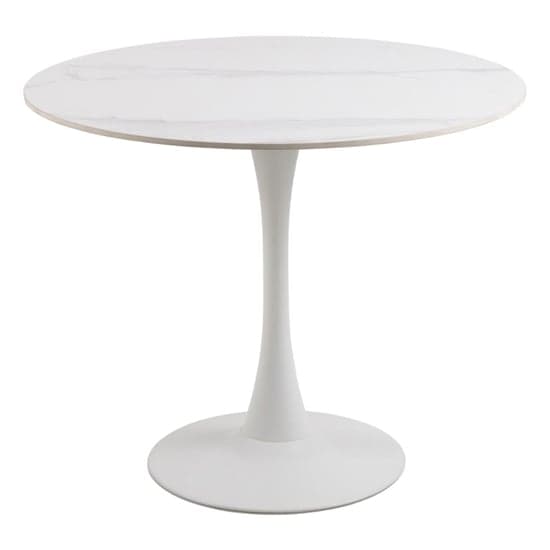 Macon Ceramic Dining Table Round In Unico White_1