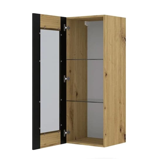 Macon Wooden Display Cabinet Wall 1 Door In Artisan Oak_2