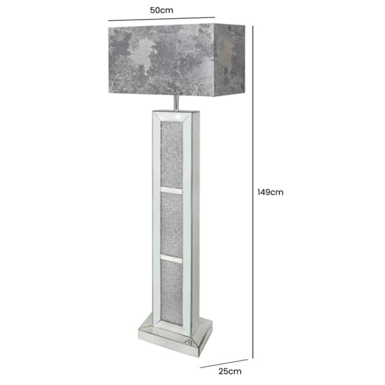 Macon Marble Grey Shade Floor Lamp With Mirrored Pillar Base_2