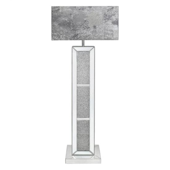 Macon Marble Grey Shade Floor Lamp With Mirrored Pillar Base_1