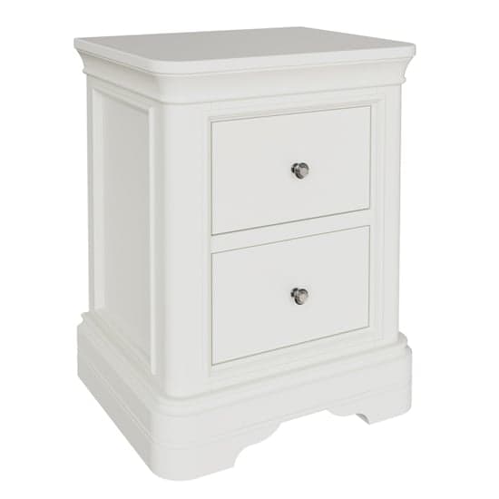 Macon Wooden Bedside Cabinet WIth 2 Drawers In White_1