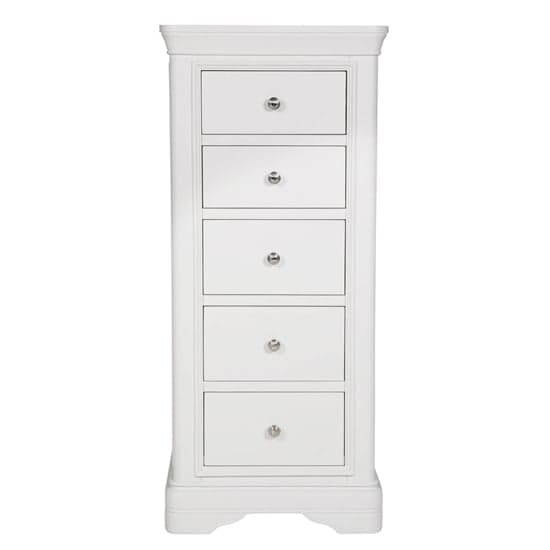 Macon Wooden Chest Of 5 Drawers In White_2