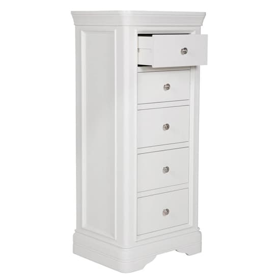 Macon Wooden Chest Of 5 Drawers In White_5