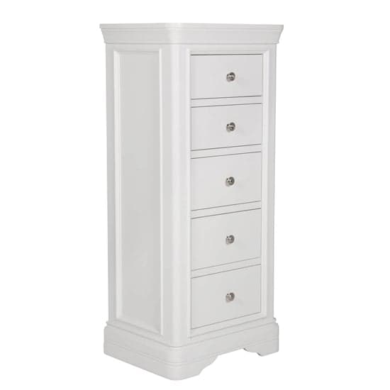 Macon Wooden Chest Of 5 Drawers In White_1