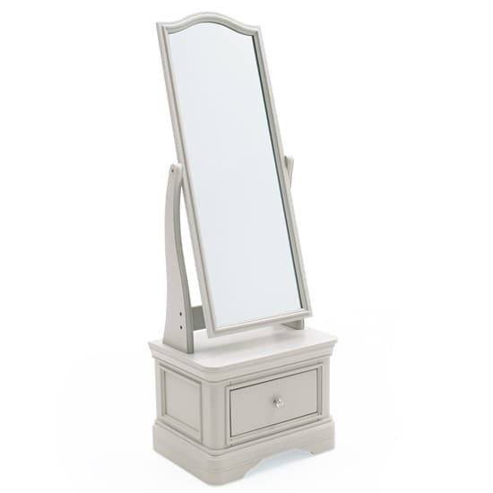 Macon Wooden Cheval Mirror With 1 Drawers In Taupe_1