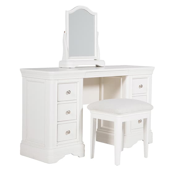 Macon Wooden Dressing Table With 6 Drawers In White_2